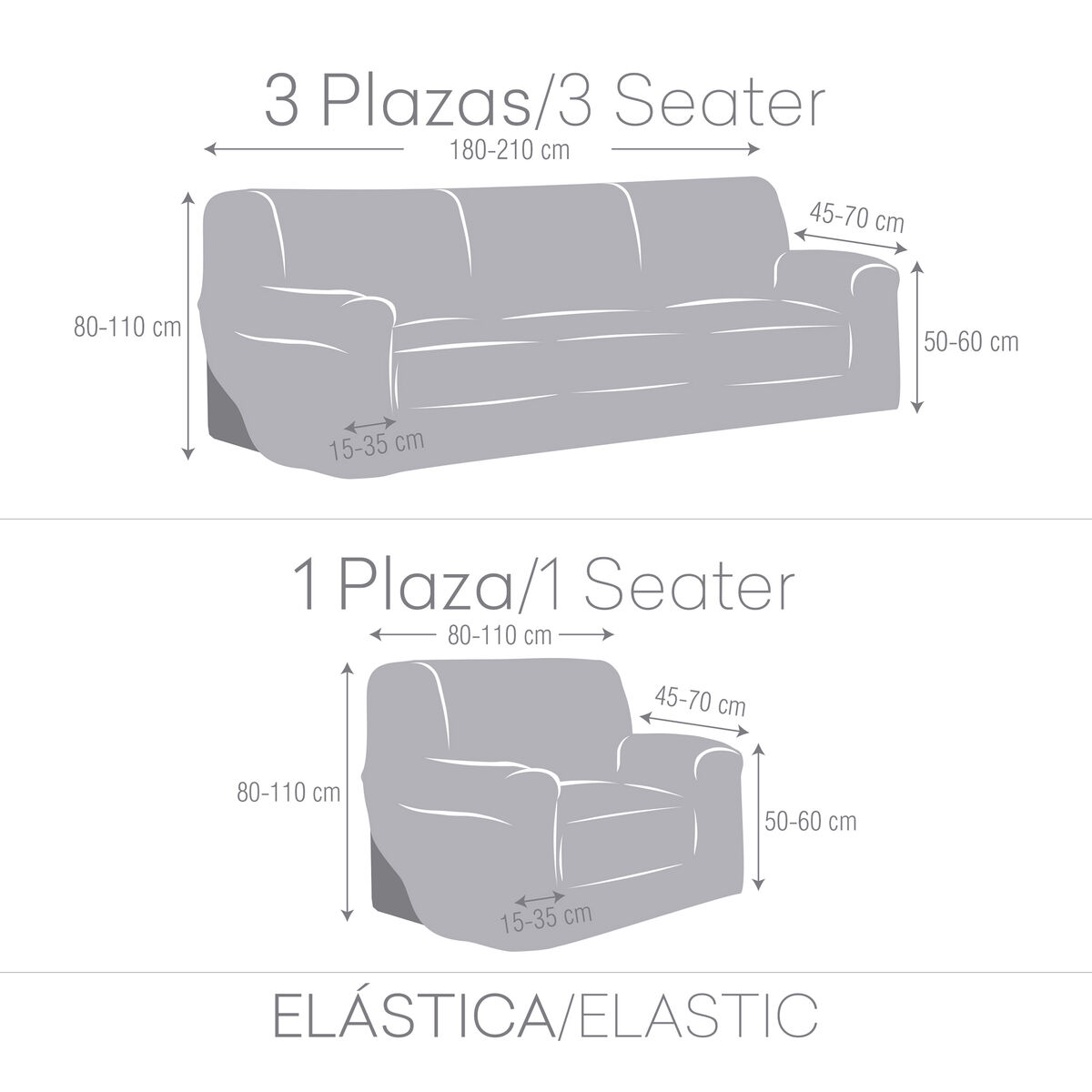 Soffskyddssats Eysa TROYA Vit 70 x 110 x 210 cm 3 Delar